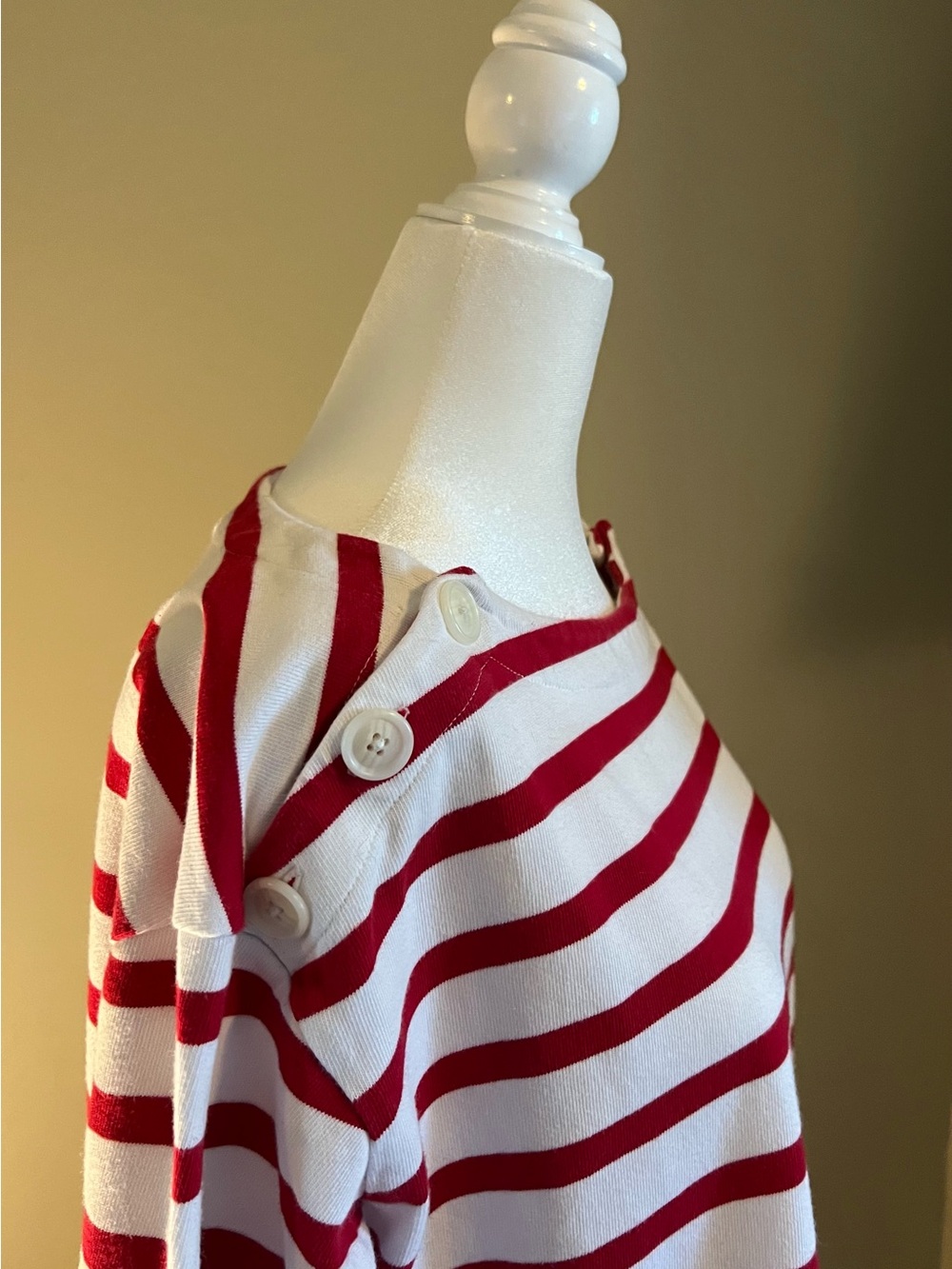 Nines by Hatch Red & White Striped Boatneck Maternity Shirt - Picture 4 of 7